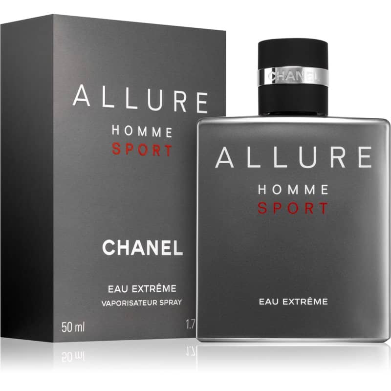 chanel allure homme sport eau extreme eau de parfum flakon 50ml neben grauer originalverpackung