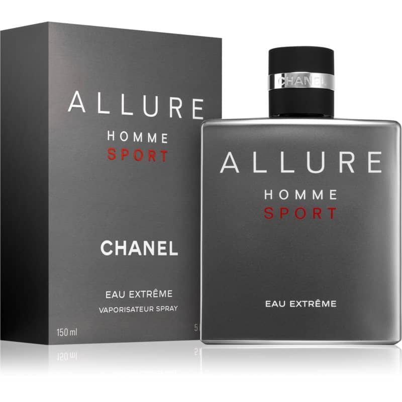 chanel allure homme sport eau extreme eau de parfum flakon 150ml neben grauer originalverpackung