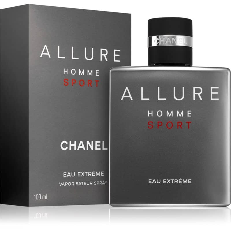 chanel allure homme sport eau extreme eau de parfum flakon 100ml neben grauer originalverpackung