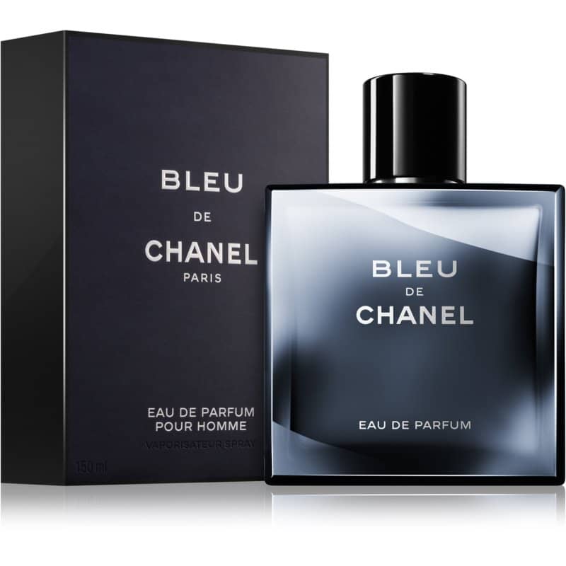 chanel bleu de chanel eau de parfum 150ml neben dunkelblauer originalverpackung