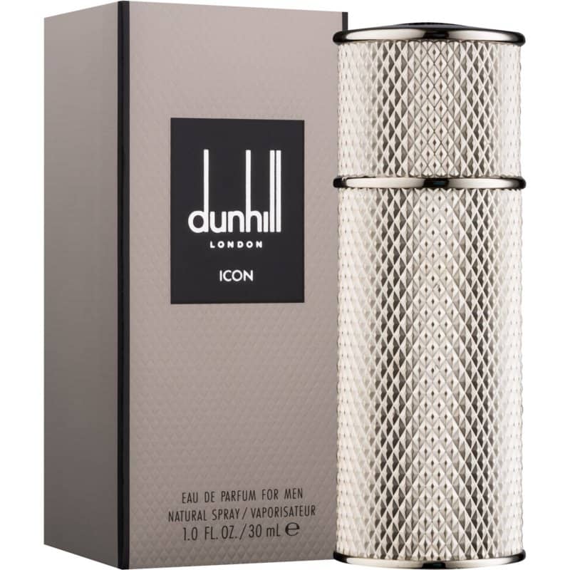 dunhill icon eau de parfum flakon 30ml neben originalverpackung