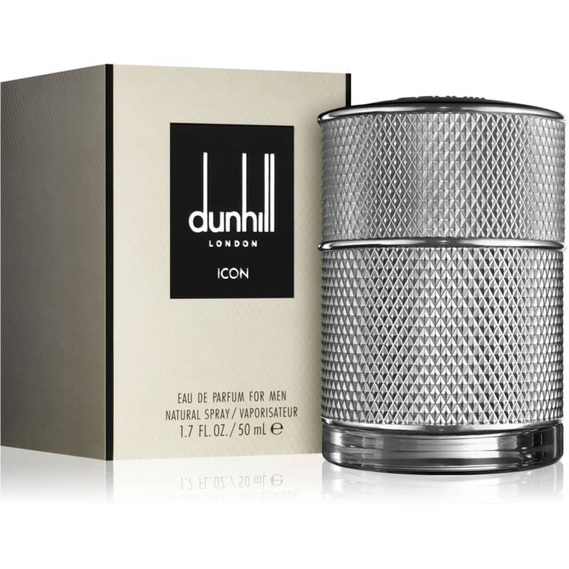dunhill icon eau de parfum flakon 50ml neben originalverpackung