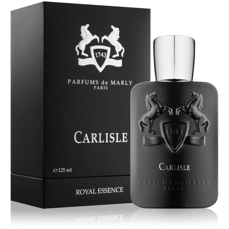 parfums de marly carlisle eau de parfum flakon 125ml neben grauer originalverpackung