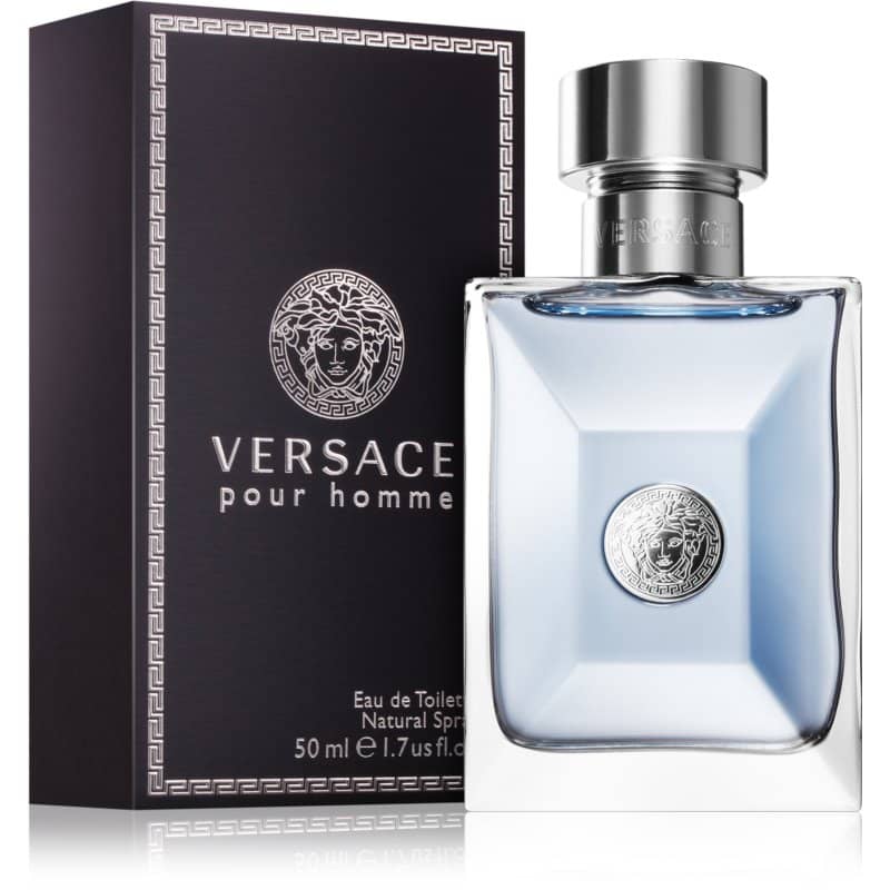 versace pour homme eau de toilette flakon 50ml neben originalverpackung