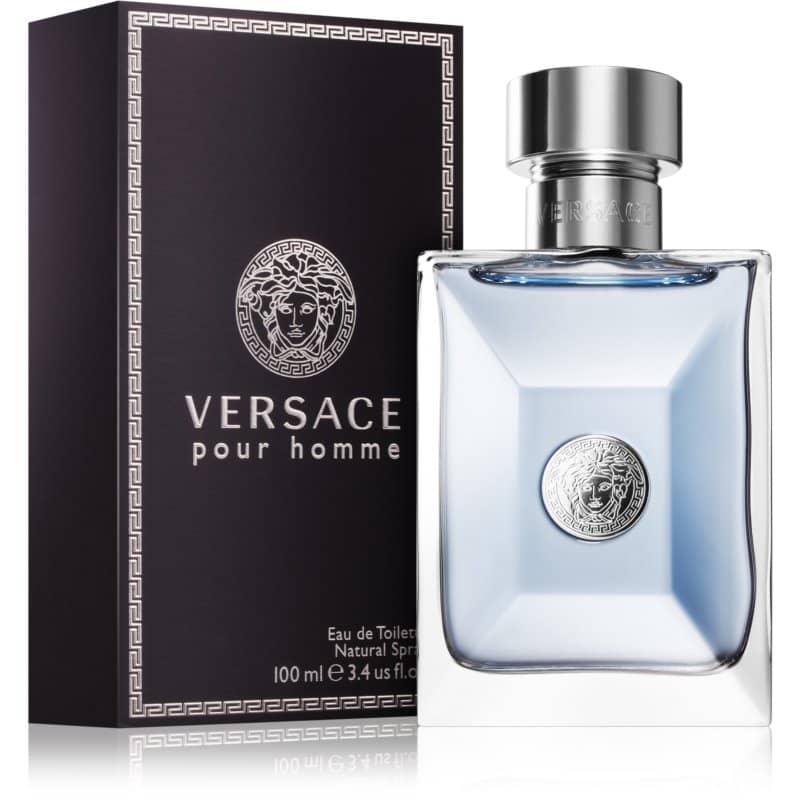 versace pour homme eau de toilette flakon 100ml neben originalverpackung