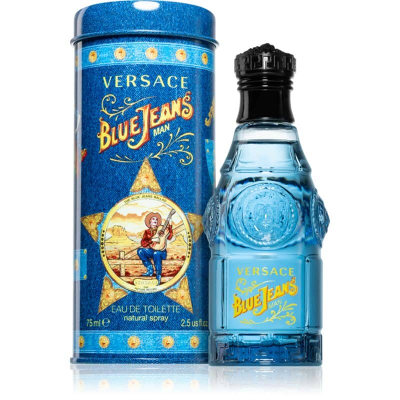 versace blue jeans eau de toilette flakon 50ml neben Originalbox