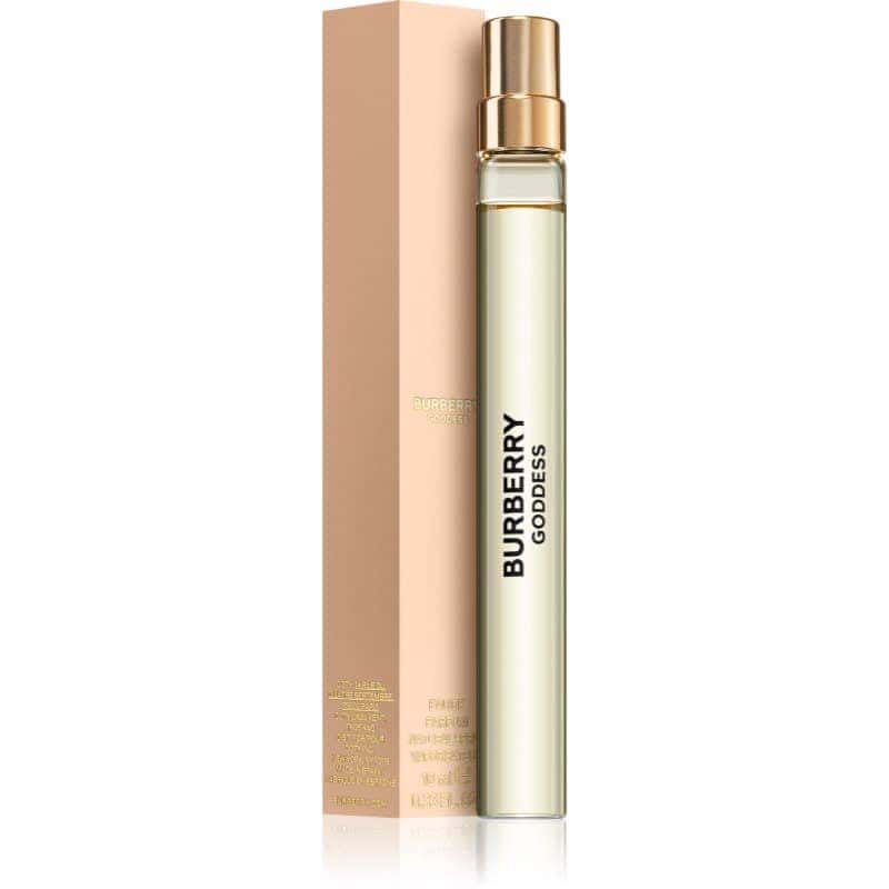 burberry goddess eau de parfum flakon neben box 10 ml